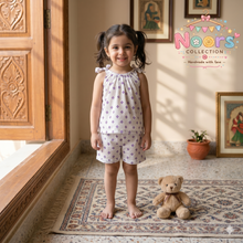 Load image into Gallery viewer, Girls Cotton Dress &amp; Shorts Set – Noor's Collection

