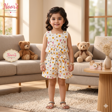 Load image into Gallery viewer, Noor’s Collection Kids Printed Peplum Top &amp; Shorts
