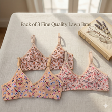 Load image into Gallery viewer, Pack of 3 Very Fine Quailty Lawn Bra's
