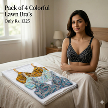 Load image into Gallery viewer, Pack of 4 Xoxo Colorful Lawn Bra's
