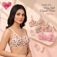 Pack of 4 Very Soft Digital Print Lawn