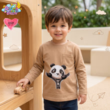 Load image into Gallery viewer, Dreamy Doodles Panda Zip-Up Design Boys Full-Sleeve Top
