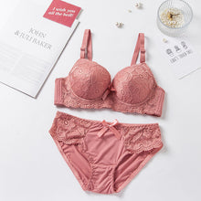 Load image into Gallery viewer, Lace Wired Flower Design Medium Padded Bra &amp; Panty Set
