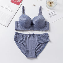 Load image into Gallery viewer, Lace Wired Flower Design Medium Padded Bra &amp; Panty Set
