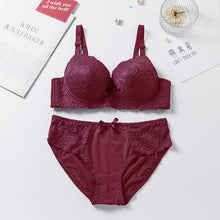 Load image into Gallery viewer, Lace Wired Flower Design Medium Padded Bra &amp; Panty Set
