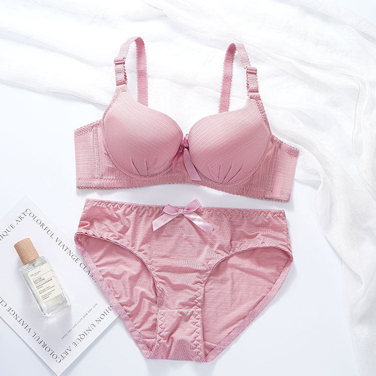 Elastane Wired Medium Padded Push Up Bra & Panty Set