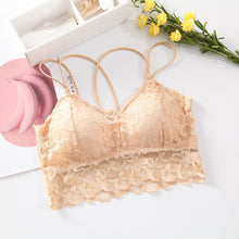 Load image into Gallery viewer, Double Stripped Flower Net Light Padded Bra
