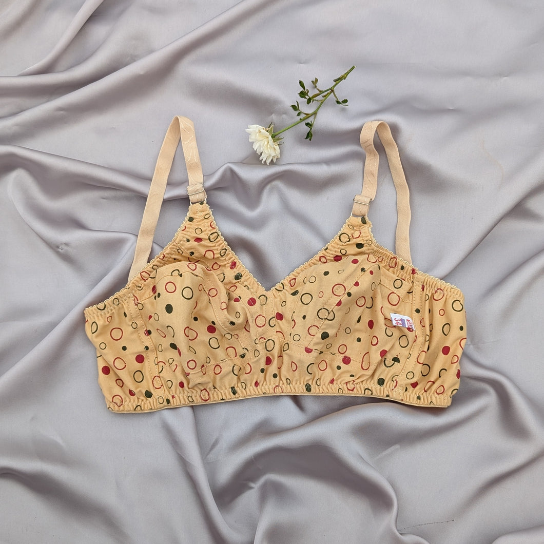 Red Black Dotted Blended Cotton Bra