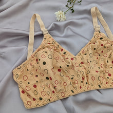 Load image into Gallery viewer, Red Black Dotted Blended Cotton Bra

