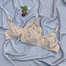 Load image into Gallery viewer, Lace Cotton Dotted Non Padded Bra
