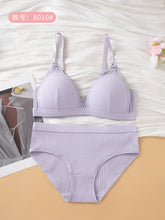 Load image into Gallery viewer, Smooth Cotton Double String Daily Wear Bra &amp; Panty Set
