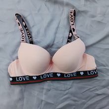 Load image into Gallery viewer, Love Elastic Strips Padded Bra with Removeable Straps
