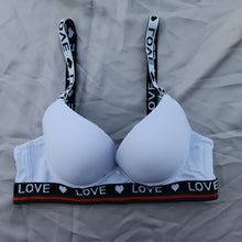 Load image into Gallery viewer, Love Elastic Strips Padded Bra with Removeable Straps
