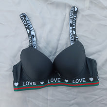 Load image into Gallery viewer, Love Elastic Strips Padded Bra with Removeable Straps
