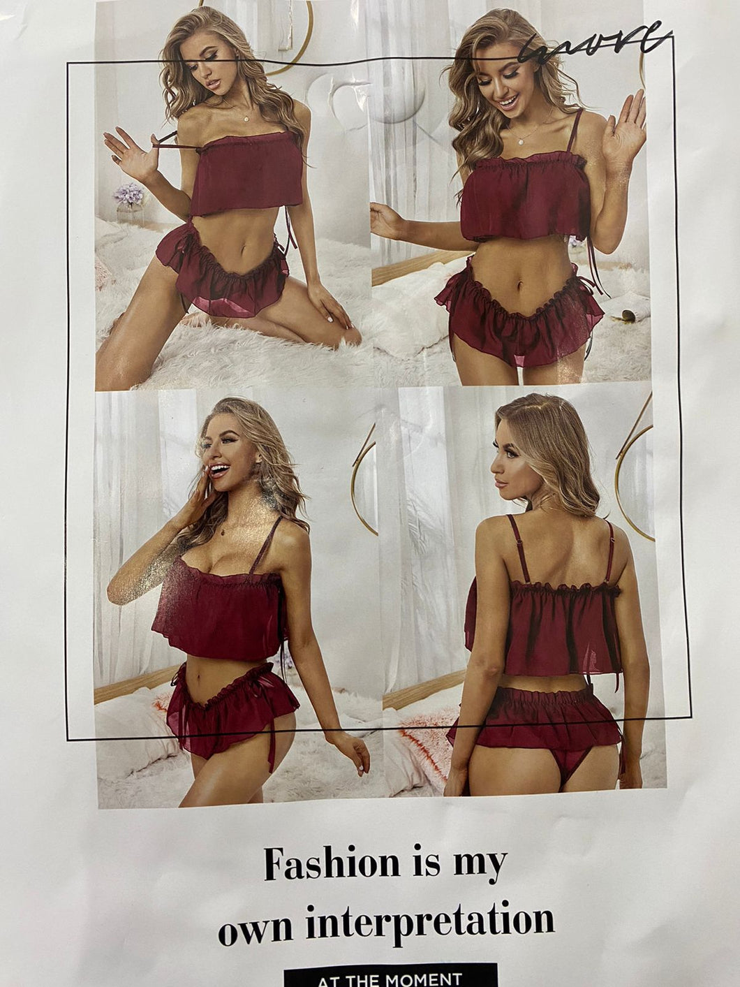 Two Piece Maroon Nighty