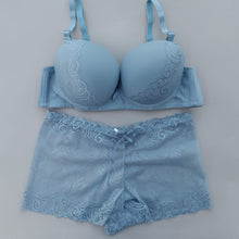 Load image into Gallery viewer, Double Padded Laced Bridal Bra &amp; Panty Set With Wire

