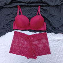 Load image into Gallery viewer, Double Padded Laced Bridal Bra &amp; Panty Set With Wire
