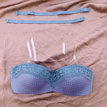 Load image into Gallery viewer, Transparent Stripped Half Cup Wired Pushup Bra with Removeable Straps
