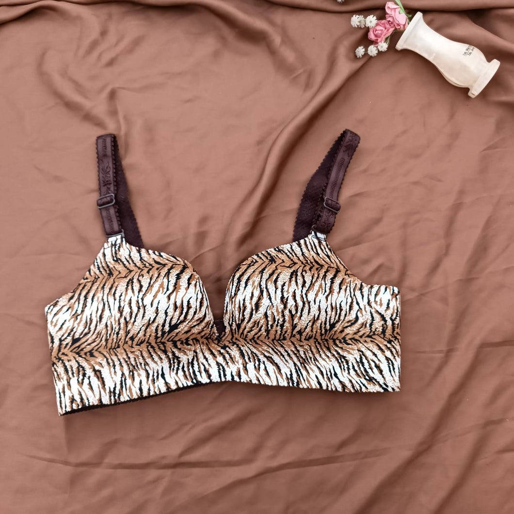 Cheetah Print Single Padded Bra With Removeable Straps