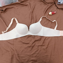 Load image into Gallery viewer, Yellow White Stripped Foamy Single Padded Bra With Removeable Straps
