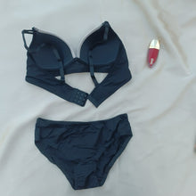 Load image into Gallery viewer, Soft Elastane Bow Single Padded Bra &amp; Panty Set With Removeable Straps
