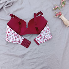 Load image into Gallery viewer, Small Red Flower Single Padded Wide Strap Bra With Removeable Straps
