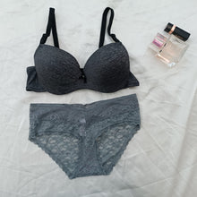 Load image into Gallery viewer, Wired Foamy Double Padded Thin Straps Pushup Bra With Changing Color Panty
