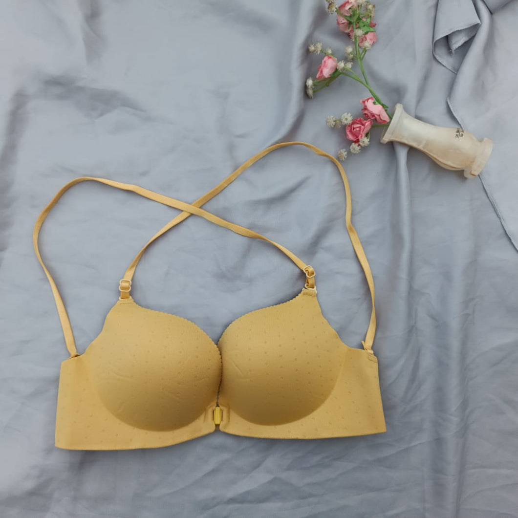 Front Open Double Padded Back Strings Bra