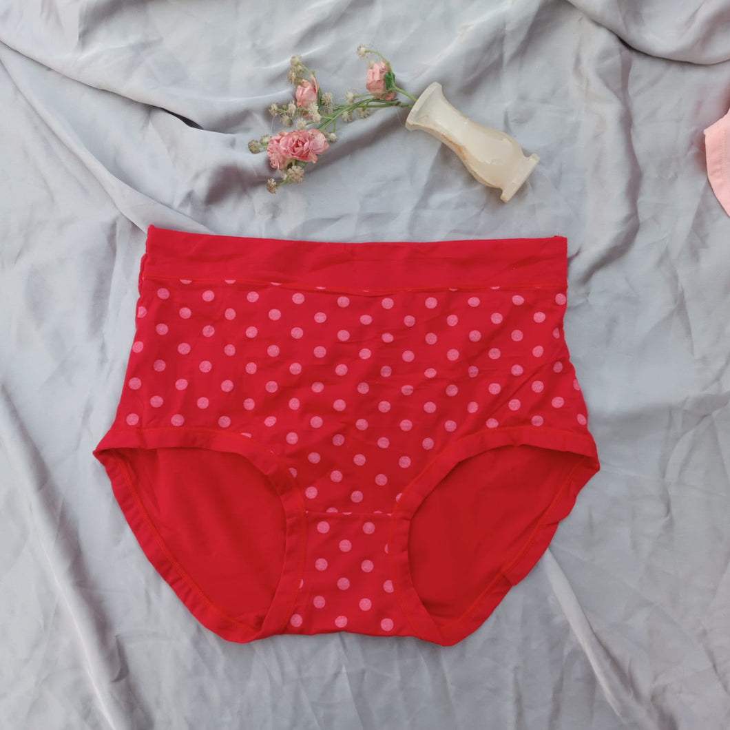 Dotted Cotton High Waist Underwear