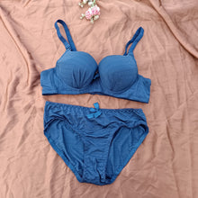 Load image into Gallery viewer, Elastane Wired Medium Padded Push Up Bra &amp; Panty Set
