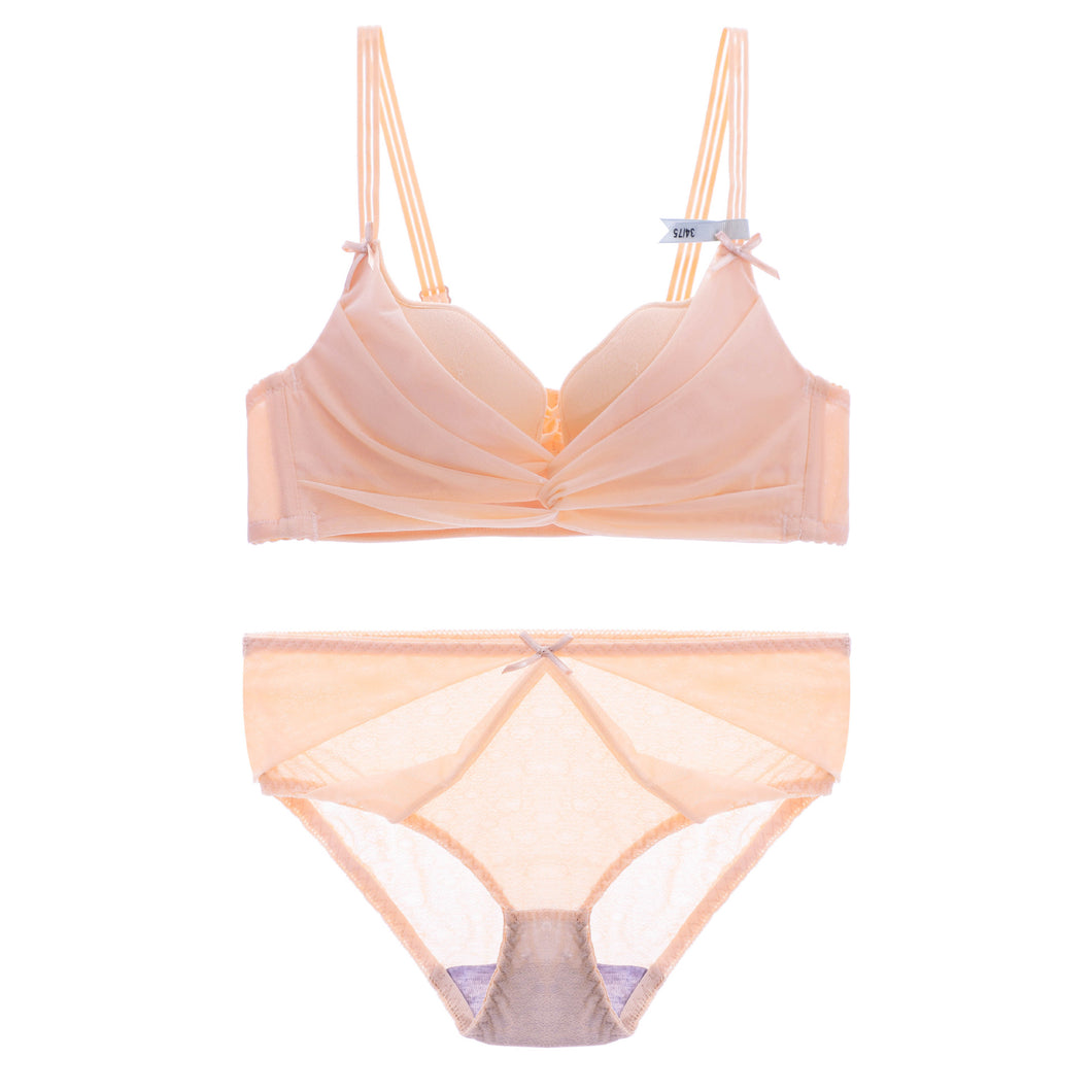 Soft Net Padded Bra Set