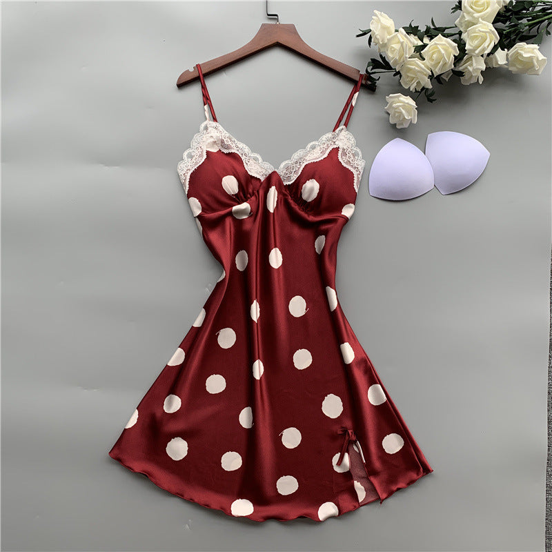 Dotted Skirt Type Nighty (A0153)