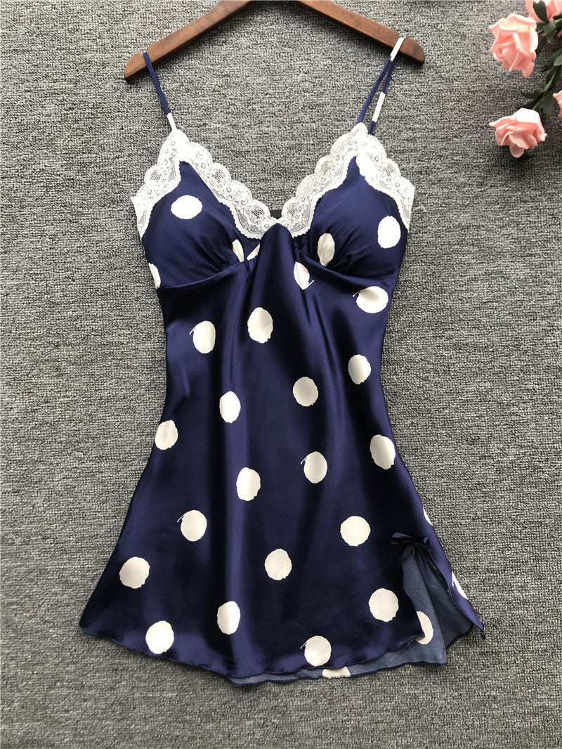 Dotted Skirt Type Nighty (A0153)