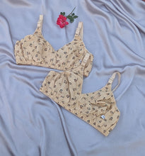Load image into Gallery viewer, Purple Flower Basic Cotton Bra
