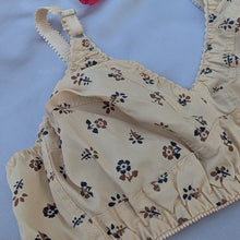 Load image into Gallery viewer, Purple Flower Basic Cotton Bra
