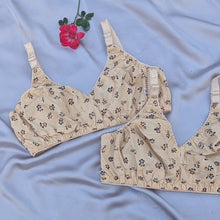 Load image into Gallery viewer, Purple Flower Basic Cotton Bra
