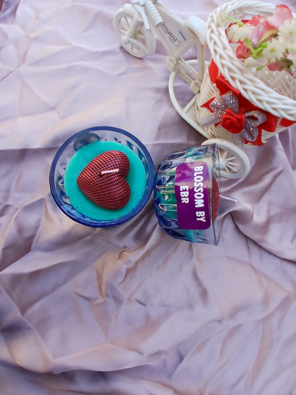 Heart Blossom Glass Candle
