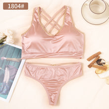 Load image into Gallery viewer, Ice Silk Back Cross Bra &amp; Thongs Set
