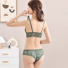 Load image into Gallery viewer, French Style V Cups Leaf Design Bra &amp; Panty Set
