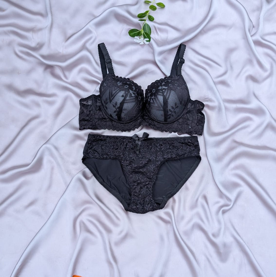 Pushup Wired Bridal/Daily Wear Net Bra Set