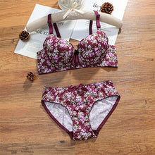 Load image into Gallery viewer, Flower Design Deep Cup Wired Pushup Bra &amp; Panty Set
