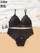 Load image into Gallery viewer, French Style Lower Elastic Strips Light Padded Fancy Bra Set
