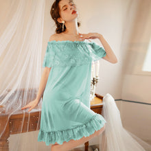 Load image into Gallery viewer, Off Shoulder Design Net Nighty (711)
