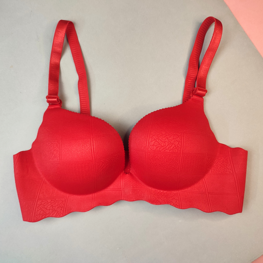 Buy Dilse Women Soft Cup Bra Soft Padded Non Wired Half Cup Bra with  Transparent Strips (Pack of 1 Bra) (Red, 36) at