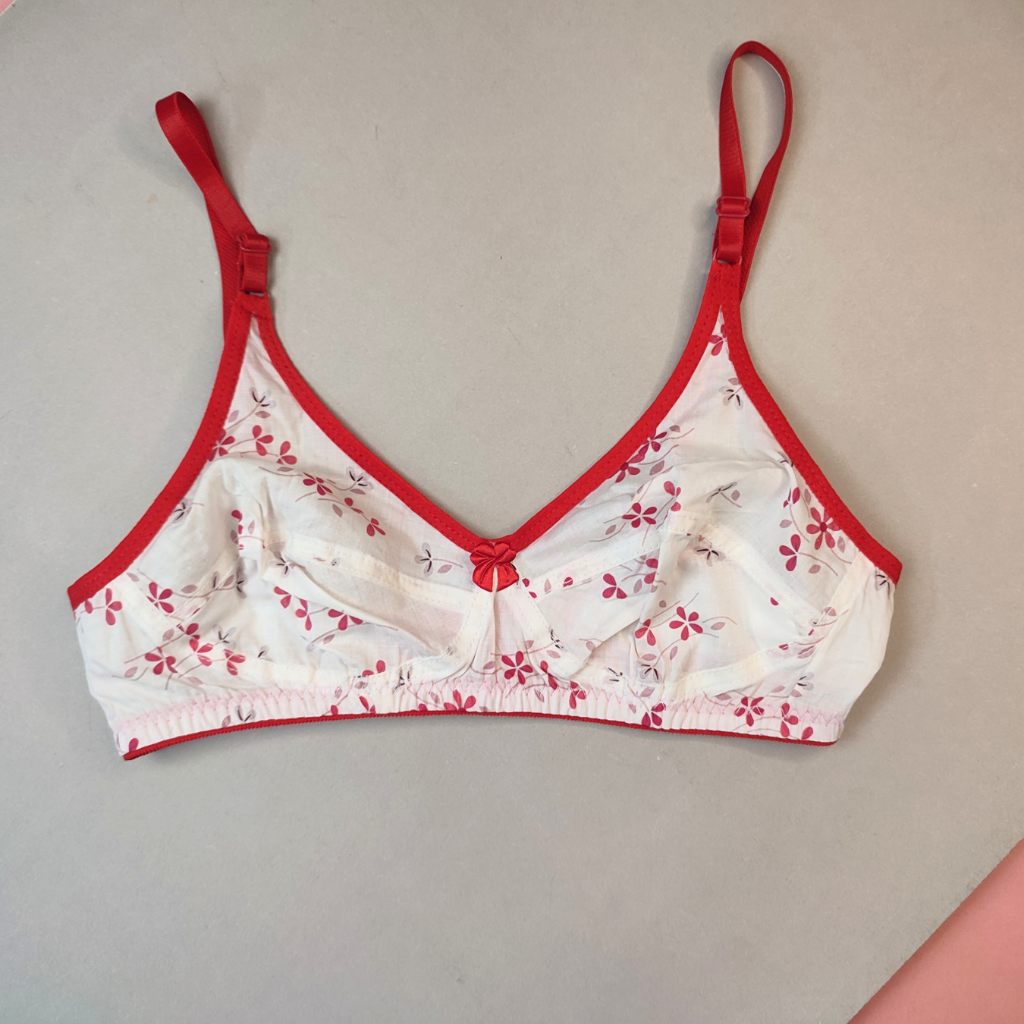 Flowers Cotton Non Padded Smooth Bra