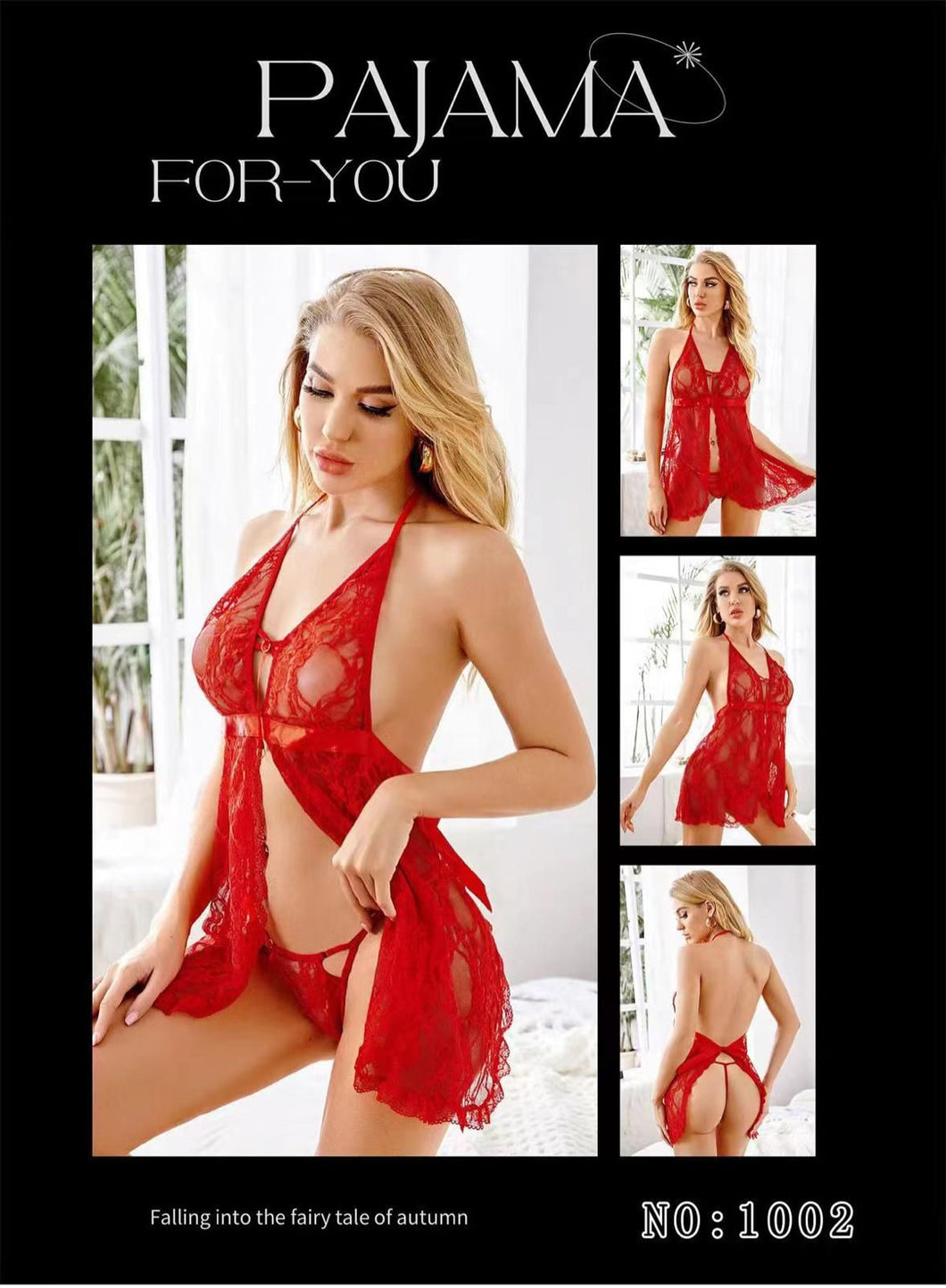 Red Front Cut Nighty (1002)