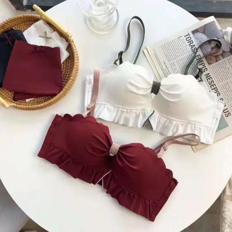 Elegant Padded Bow Bra