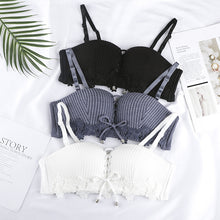Load image into Gallery viewer, Stripped &amp; Strapless Flower Padded Bra
